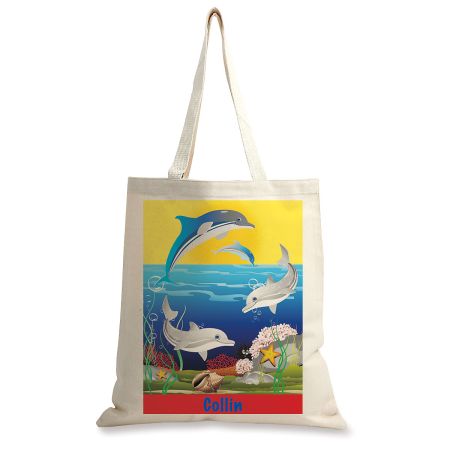 Dolphin Personalized Canvas Tote