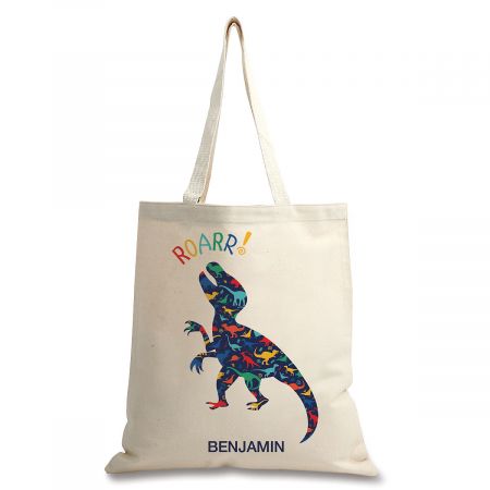 Dinosaur Personalized Canvas Tote