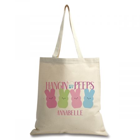 Hangin' With My Peeps Personalized Canvas Tote