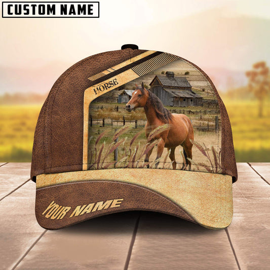 Uni Horse Customized Name Brown Farm Cap