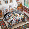 Uni All Season Quilt 3-Piece Set Horse Floral Pattern