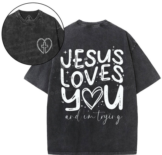 Jesus Love You Christian Washed T-Shirt Sale - GuidingCross