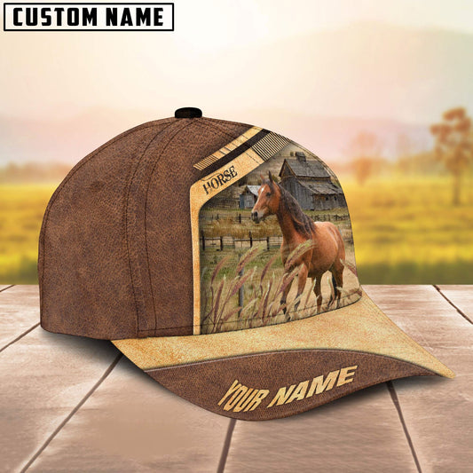 Uni Horse Customized Name Brown Farm Cap