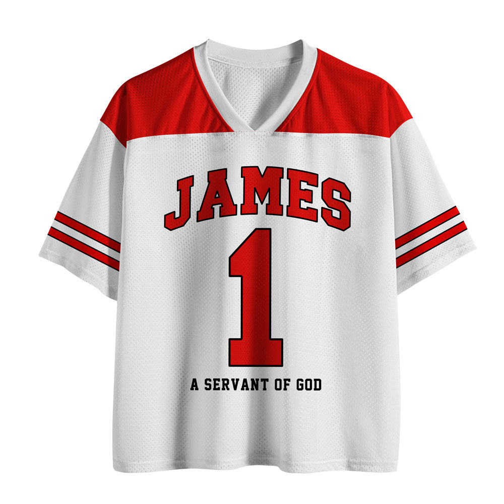 UniJames A Servant Of God Christian White Mesh Jersey