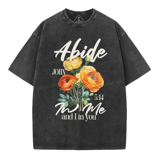 Abide In Me Christian Washed TShirt