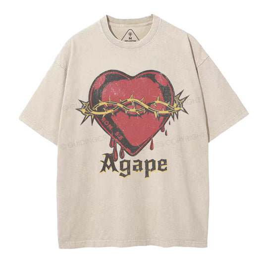 Agape Christian Washed T-Shirt Sale - GuidingCross