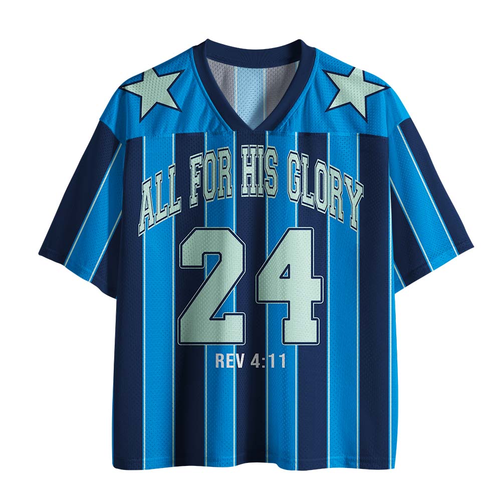 UniJames All For His Glory Christian Blue Mesh Jersey