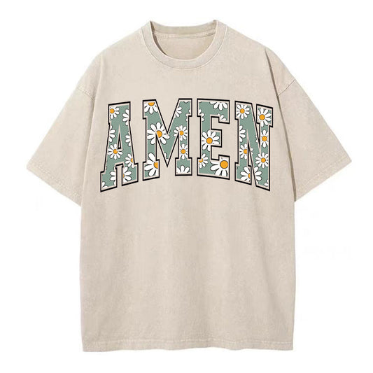 Amen Christian Washed T-Shirt Sale - GuidingCross