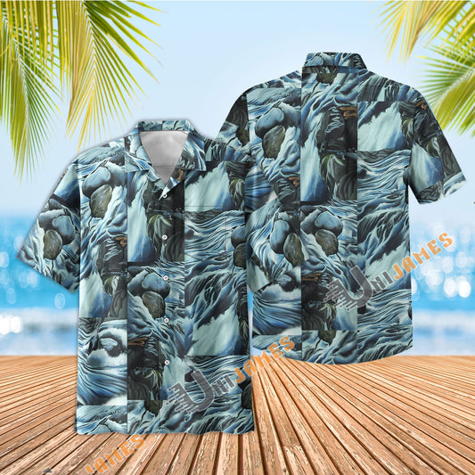 UniJames Comfort The Lieutenant Button Shirt, Hawaiian Shirt For Men