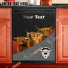 Uni Highland Cattle Metal Pattern Custom Name Dishwasher Door Cover