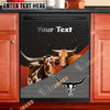 Uni Texas Longhorn Cattle Metal Pattern Custom Name Dishwasher Door Cover