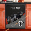Uni Black Angus Cattle Metal Pattern Custom Name Dishwasher Door Cover