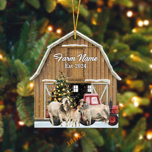 Uni Brahman Christmas Ranch Custom Shape Acrylic Ornament