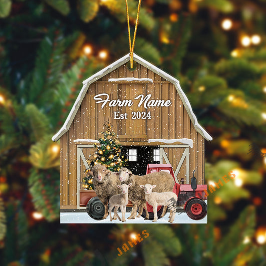 Uni Goat Christmas Ranch Custom Shape Acrylic Ornament