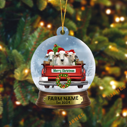 Uni Brahman Christmas Snowball Truck Custom Shape Acrylic Ornament