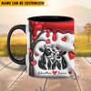 Uni Sweet Holstein Couple Personalized Name Two Tone Mug