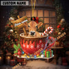 Uni Personalized Jersey Moo-ry Christmas Cocoa Mug Acrylic Ornament