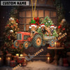 Uni Personalized Farm Tractor Christmas Ornament with Jersey & Tree Acrylic Ornament