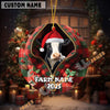 Uni Personalized Farm Name Merry Holstein Farm Plaid Ornament