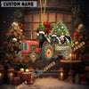 Uni Personalized Farm Tractor Christmas Ornament with Belted Galloway & Tree Acrylic Ornament