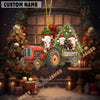 Uni Personalized Farm Tractor Christmas Ornament with Simmental & Tree Acrylic Ornament