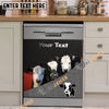 Uni Black Baldy Cattle Metal Pattern Custom Name Dishwasher Door Cover