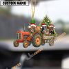 Uni Personalized Farm Tractor Christmas Ornament with Brown Swiss & Tree Acrylic Ornament
