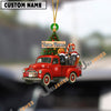 Uni Personalized Dexter Ornament – Red Christmas Truck & Farm Name Custom Shape Acrylic Ornament