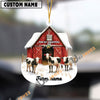 Uni Personalized Holstein Moo-ry Christmas Barn Acrylic Ornament