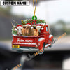 Uni Personalized Texas Longhorn Christmas Farm Truck Custom Shape Acrylic Ornament