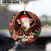 Uni Personalized Farm Name Merry Hereford Farm Plaid Ornament
