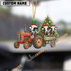 Uni Personalized Farm Tractor Christmas Ornament with Holstein & Tree Acrylic Ornament