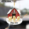 Uni Personalized Charolais Moo-ry Christmas Barn Acrylic Ornament