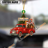 Uni Personalized Horse Ornament – Red Christmas Truck & Farm Name Custom Shape Acrylic Ornament