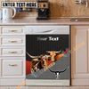 Uni Texas Longhorn Cattle Metal Pattern Custom Name Dishwasher Door Cover