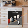 Uni Black Baldy Cattle Metal Pattern Custom Name Dishwasher Door Cover