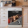 Uni Dexter Cattle Metal Pattern Custom Name Dishwasher Door Cover
