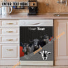 Uni Black Angus Cattle Metal Pattern Custom Name Dishwasher Door Cover