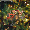 Uni Personalized Farm Tractor Christmas Ornament with Jersey & Tree Acrylic Ornament