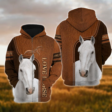 Uni White Horse Lover 3D Hoodie