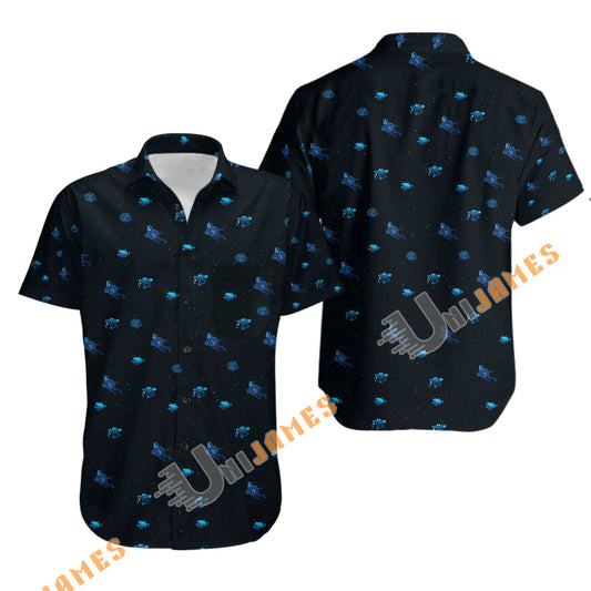 UniJames Comfort Abyss Button Shirt, Hawaiian Shirt For Men