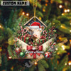 Uni Personalized Festive Cow Farm Envelope Acrylic Ornament (14 Breed Options)
