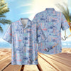 UniJames Ebb Tide - Infinity Blue Short Sleeve Hawaiian Shirt