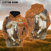 Uni Custom Name White Horse Lovers 3D Hoodie