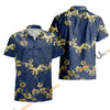 UniJames 50th State Flower - Dress Blues Short Sleeve Hawaiian Shirt