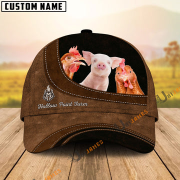 Uni Chickens and Pig Happiness Customized Name Cap