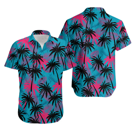 UniJames Comfort High Crown (Blue/Black) Button Shirt, Hawaiian Shirt For Men