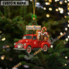 Uni Personalized Horse Ornament – Red Christmas Truck & Farm Name Custom Shape Acrylic Ornament
