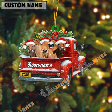 Uni Personalized Jersey Christmas Farm Truck Custom Shape Acrylic Ornament