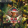 Uni Personalized Festive Cow Farm Envelope Acrylic Ornament (14 Breed Options)